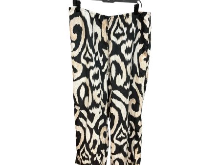 Black & Cream Pants Wide Leg H&m, Size 14 For Sale