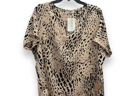 Animal Print Blouse Short Sleeve Entro, Size S For Cheap