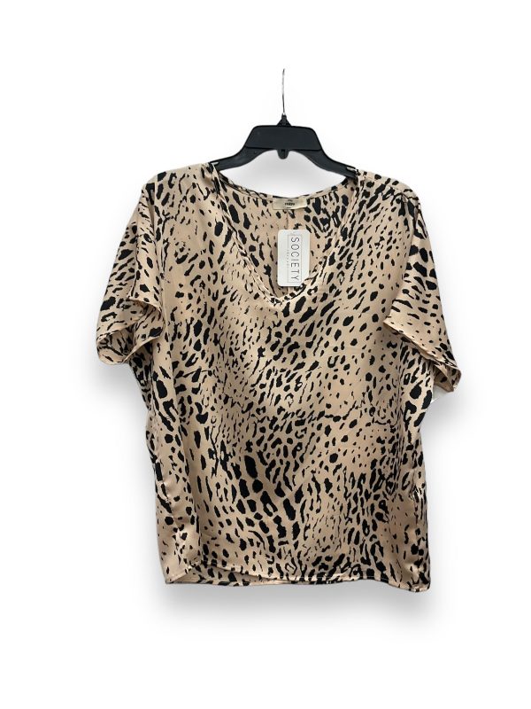 Animal Print Blouse Short Sleeve Entro, Size S For Cheap