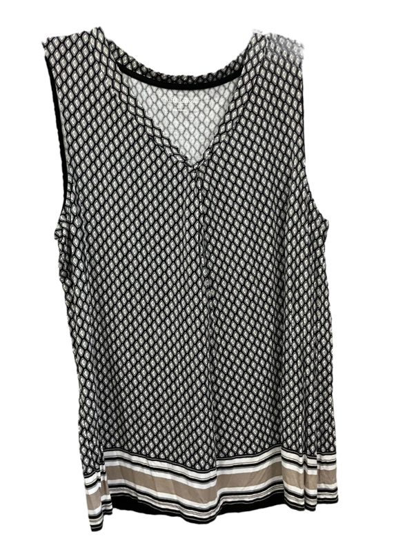 Black & Cream Top Sleeveless Croft And Barrow, Size Xl Online Hot Sale