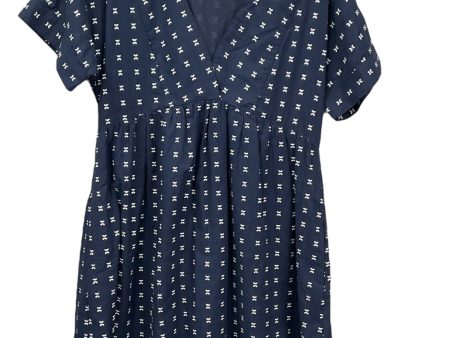 Blue & White Dress Casual Midi Madewell, Size S For Cheap