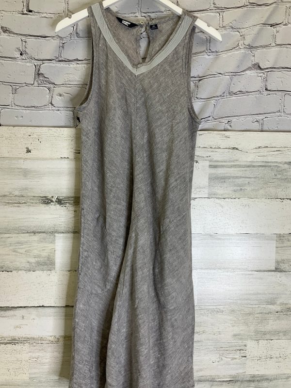 Beige Dress Casual Midi Lands End, Size M Sale