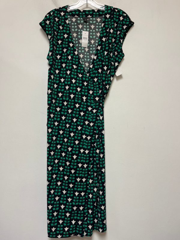 Black & Green Dress Casual Midi Ann Taylor, Size S Hot on Sale