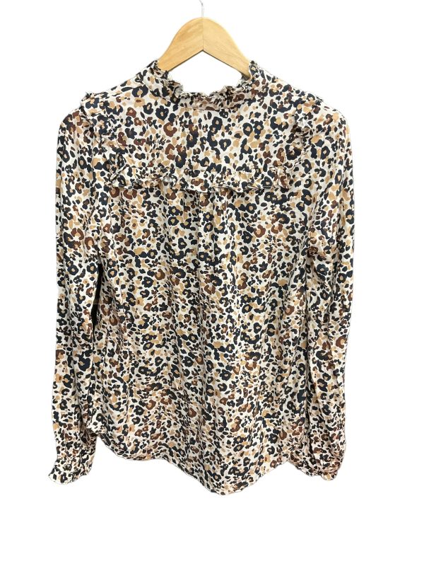 Animal Print Blouse Long Sleeve Maeve, Size S For Discount