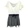 Short Sleeve Striped Mixed Media Dress in Rich Navy Cream Designer Kate Spade, Size M Cheap