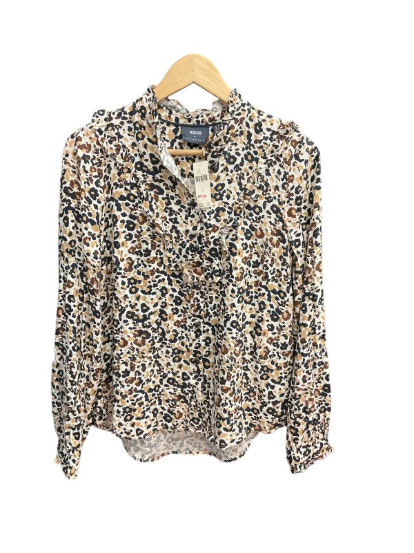 Animal Print Blouse Long Sleeve Maeve, Size S For Discount