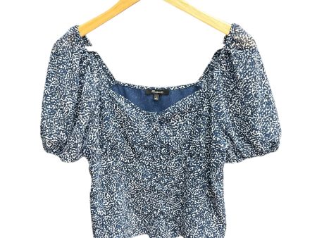 Blue & White Top Short Sleeve Basic Madewell, Size S For Sale