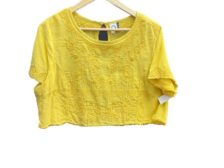 Yellow Top Short Sleeve Anthropologie, Size Xl Online